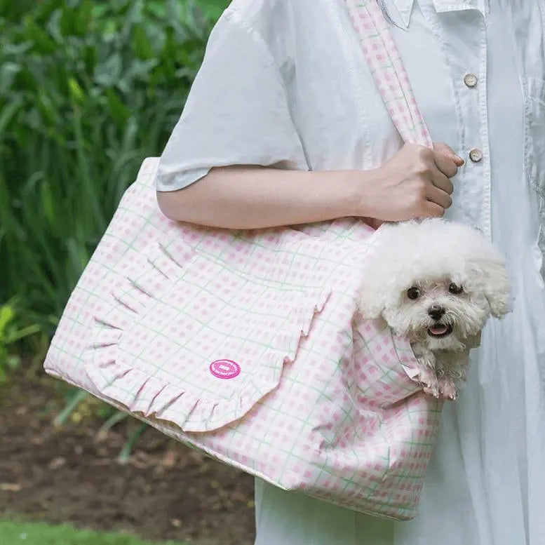 Plaid Cat Carrier Bag - Stylish Comfort for Your Feline Friend